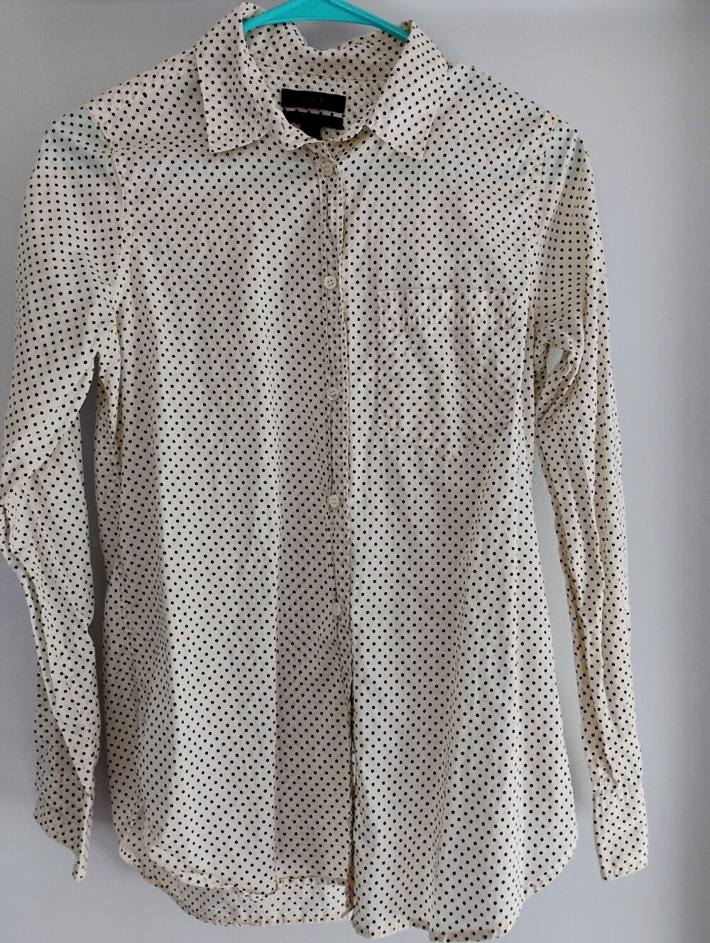 J. Crew Cream Polka Dot Button-Front Shirt